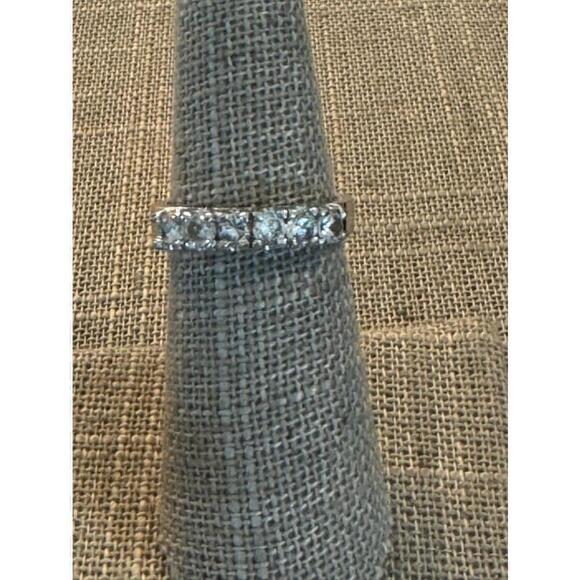 Set of 2 fashion rings blue and clear rhinestones in silver - Picture 4 of 6